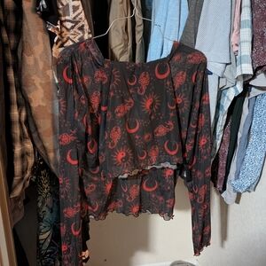 Mesh top and skirt set